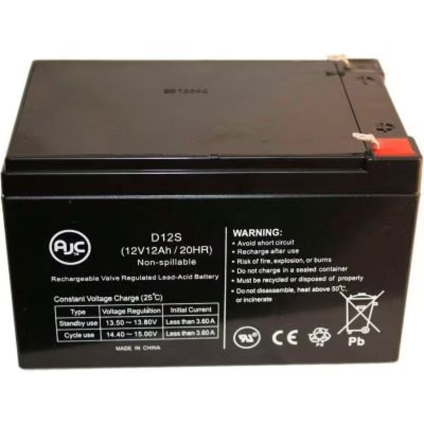 UPS Battery, Compatible with Best Power Patriot 600 SPI600VA  UPS Battery, 6V DC, 12 Ah, Battery Clerk, Mfr#: AJC-C12S-B-0-101762